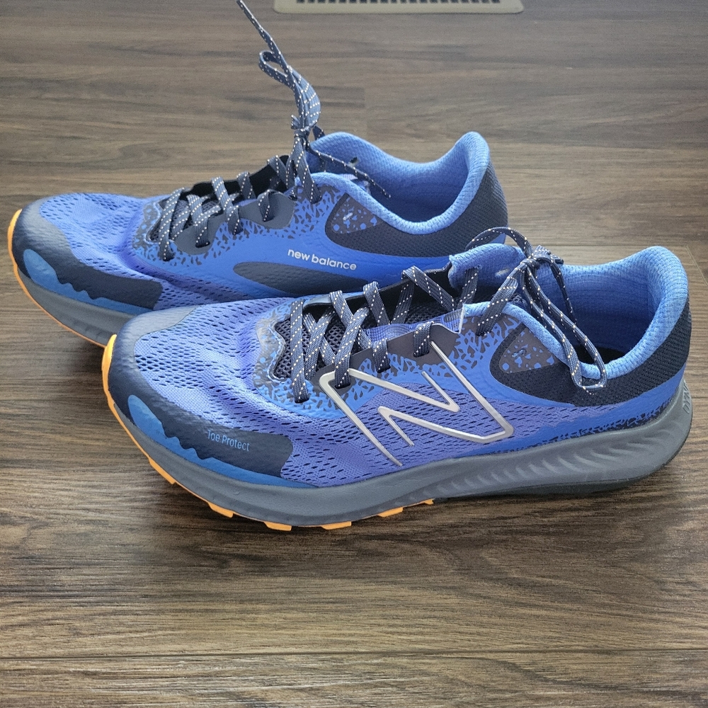 New Balance Men's Blue Running Sneakers with Orange Accents